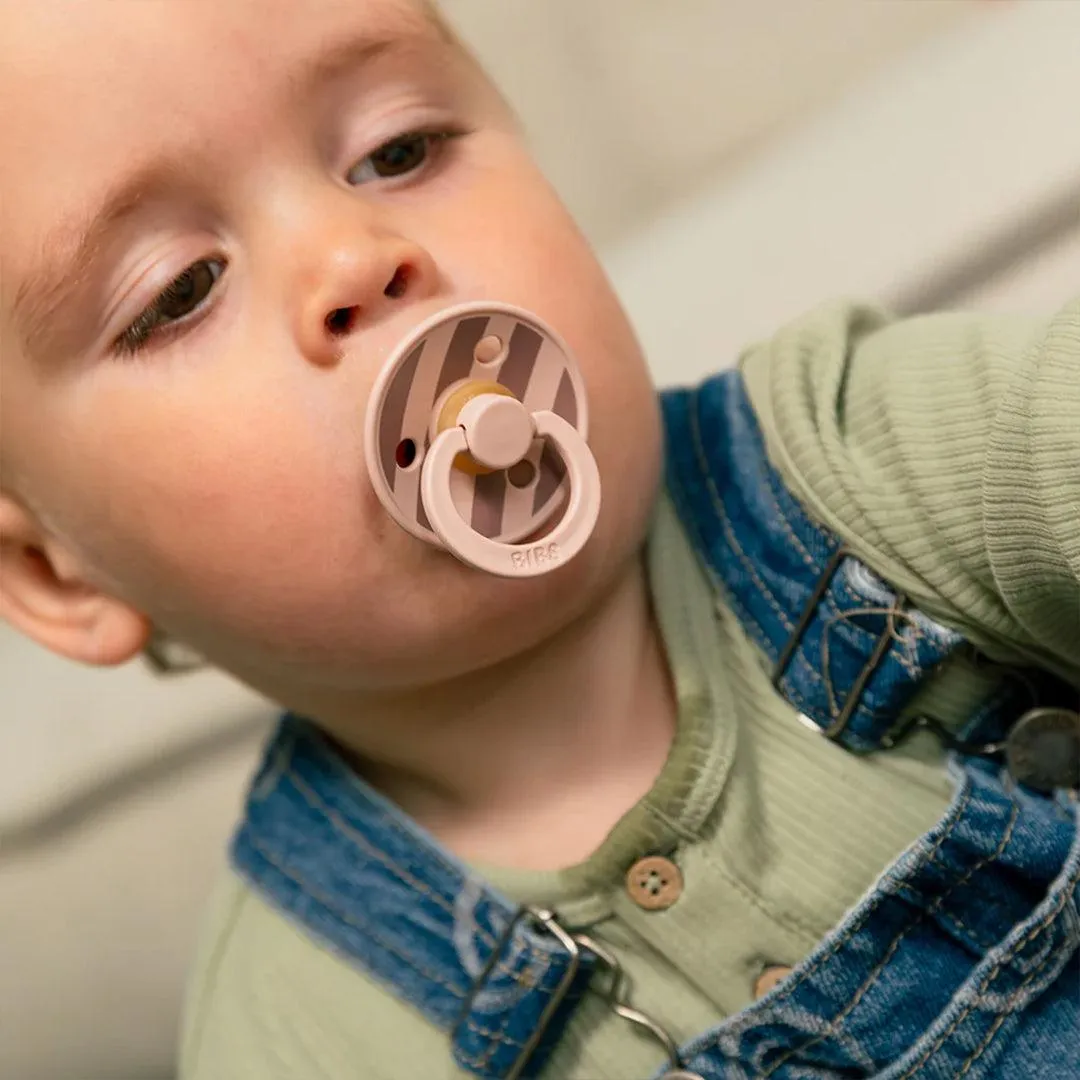 BIBS Studio Block Latex Pacifier - 2 Pack - Blush Mix