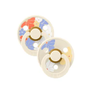 Bibs Studio Colour Pacifier 2 Pack Morning Bloom - Ivory Mix
