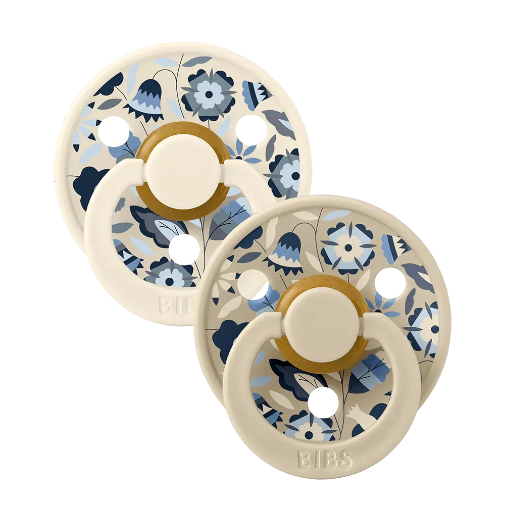 Bibs x Liberty Colour Bobo Latex Pacifier (2 Pack, Size 2) - Ivory Mix