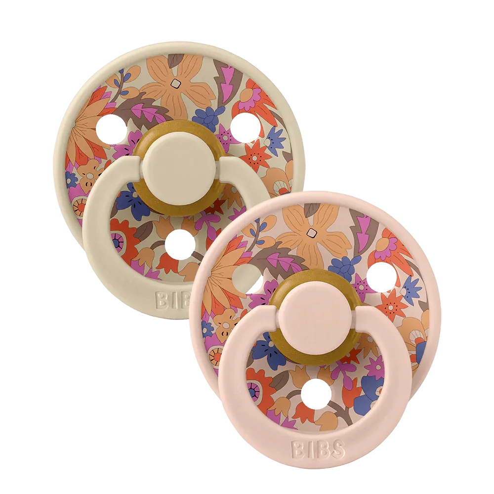 Bibs x Liberty Colour June Blossom Latex Pacifier (2 Pack, Size 1) - Blush Mix