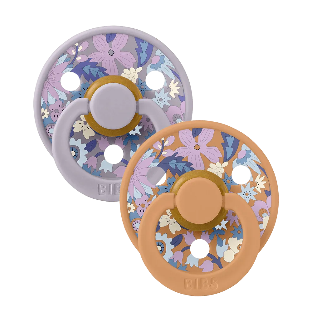 Bibs x Liberty Colour June Blossom Latex Pacifier (2 Pack, Size 1) - Pumpkin Mix