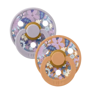 Bibs x Liberty Colour June Blossom Latex Pacifier (2 Pack, Size 1) - Pumpkin Mix