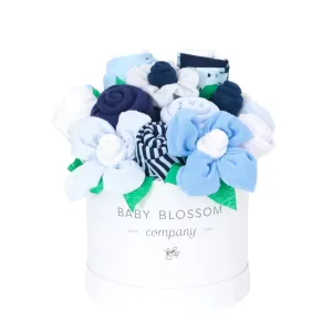 Blue Hatbox Bouquet - Deluxe Babykids_Baby-Blossom-Company