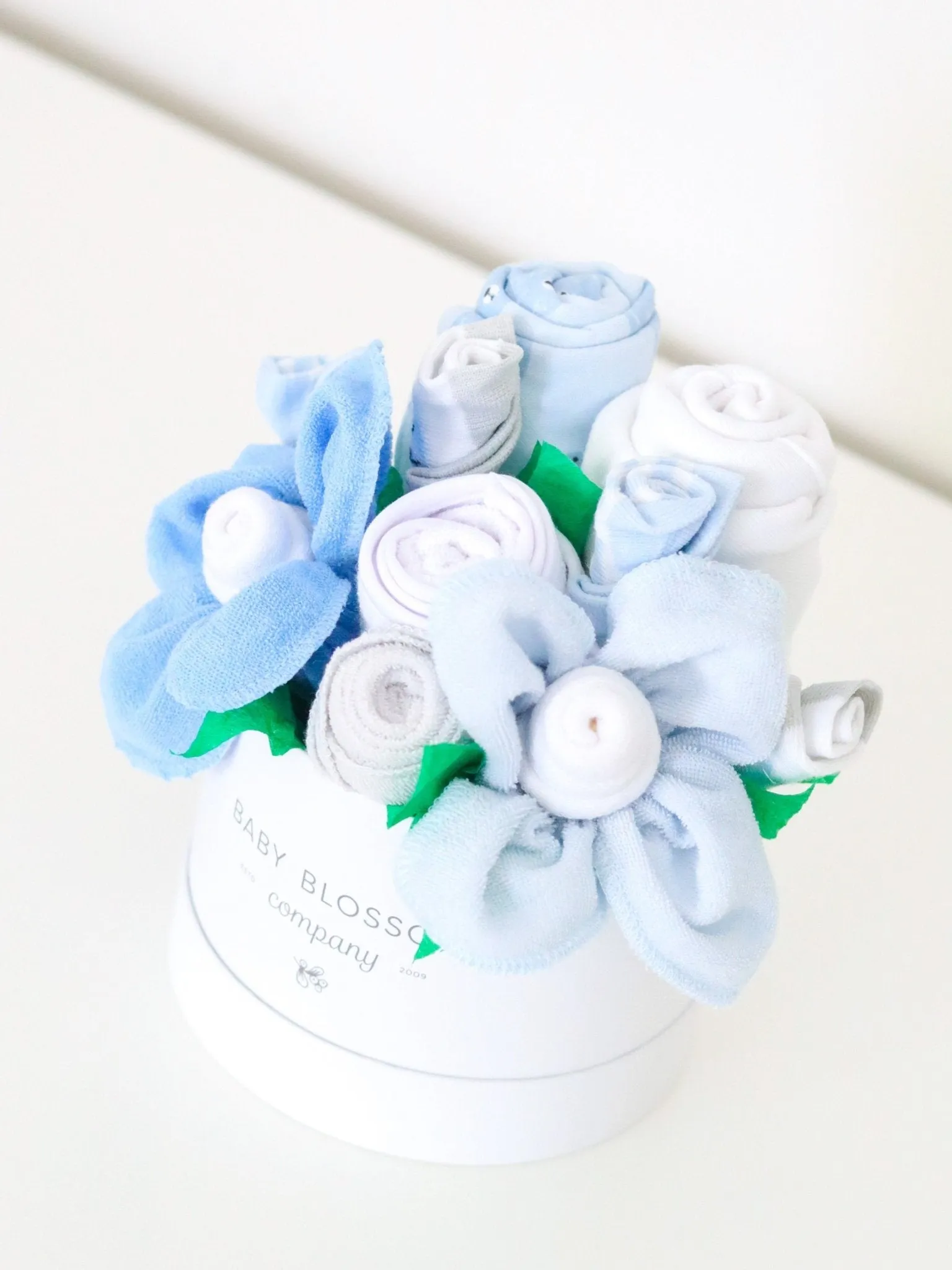 Blue Hatbox Bouquet - Petite Babykids_Baby-Blossom-Company