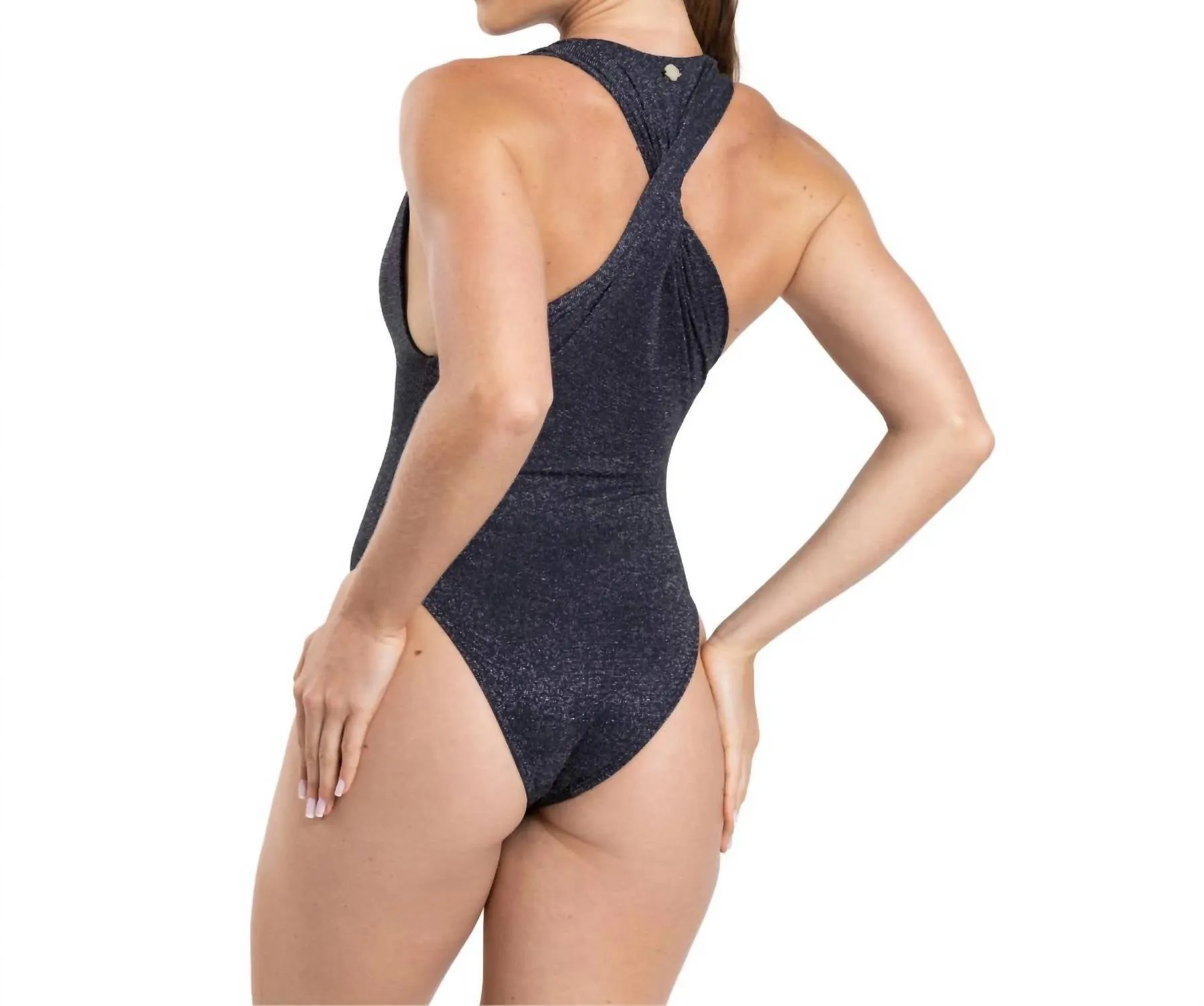 Body Anturio In Shiny Black Lurex