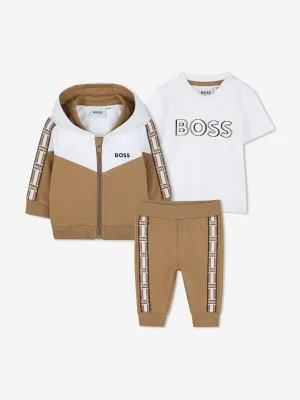 BOSS Baby Boys Tracksuit Set in Brown