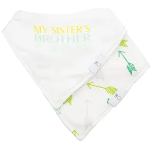 Brother And Arrows 2 Pack Muslin & Terry Cloth Bib Set Babykids_Goosewaddle