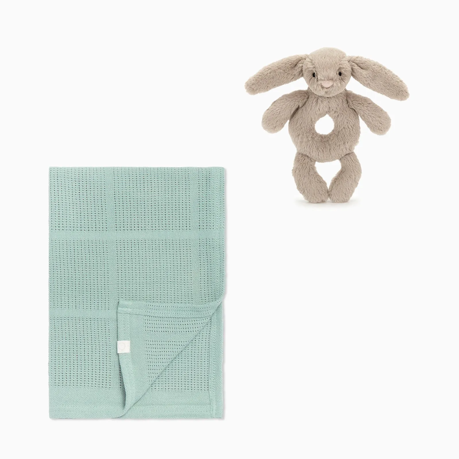 Cellular Blanket & Jellycat Ring Rattle Bundle