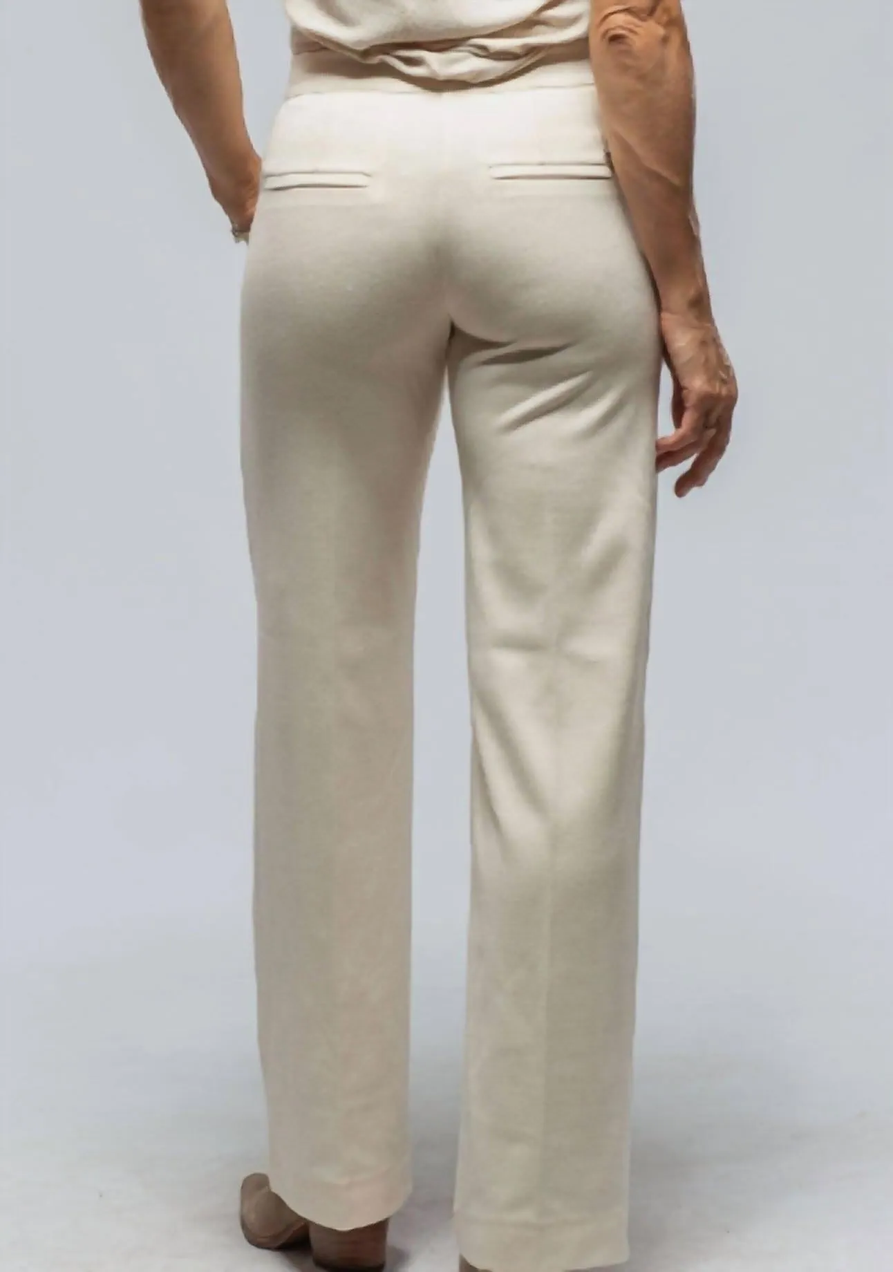 Chiara Knit Trouser In Vintage White