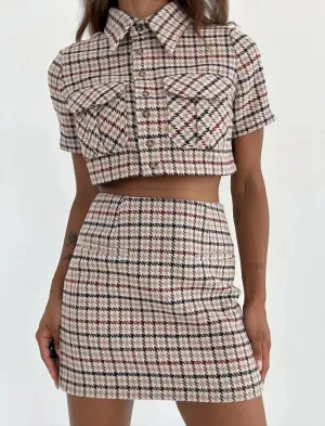 Coco Top In Newbury Plaid Tweed