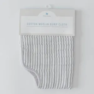 Cotton Muslin Burp Cloth - Grey Stripe by Little Unicorn