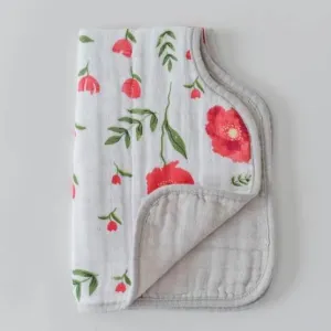 Cotton Muslin Burp Cloth - Summer Poppy by Little Unicorn