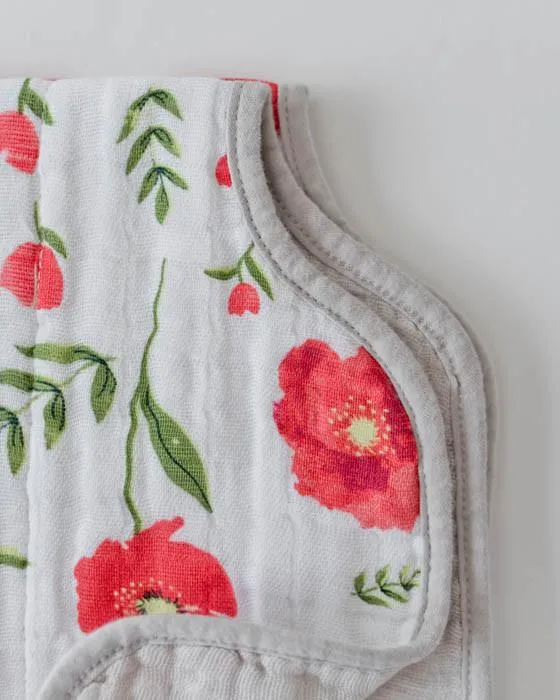 Cotton Muslin Burp Cloth - Summer Poppy by Little Unicorn