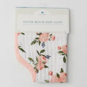Cotton Muslin Burp Cloth - Watercolor Rose by Little Unicorn