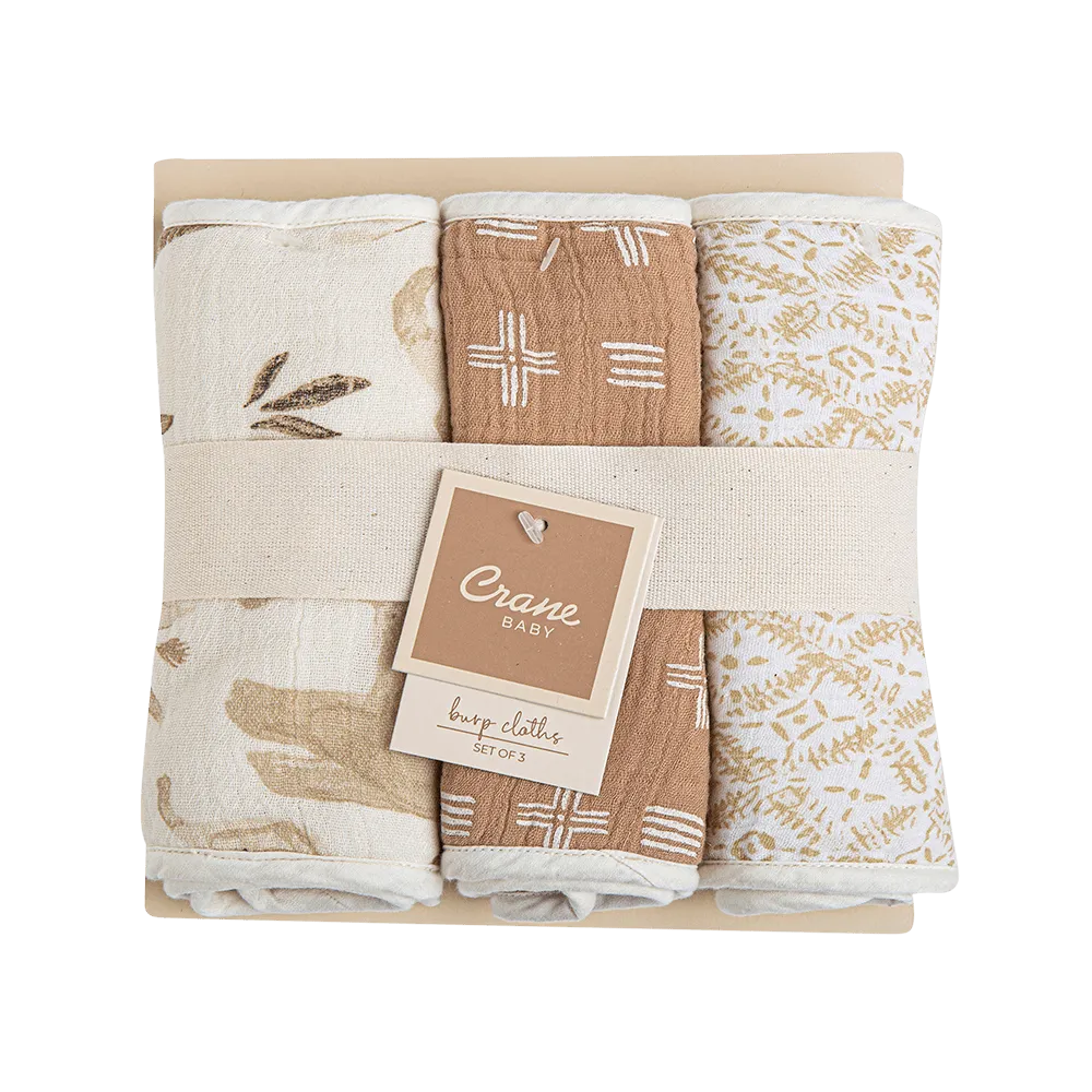 Crane Baby Kendi 3 pc. Burp Cloths