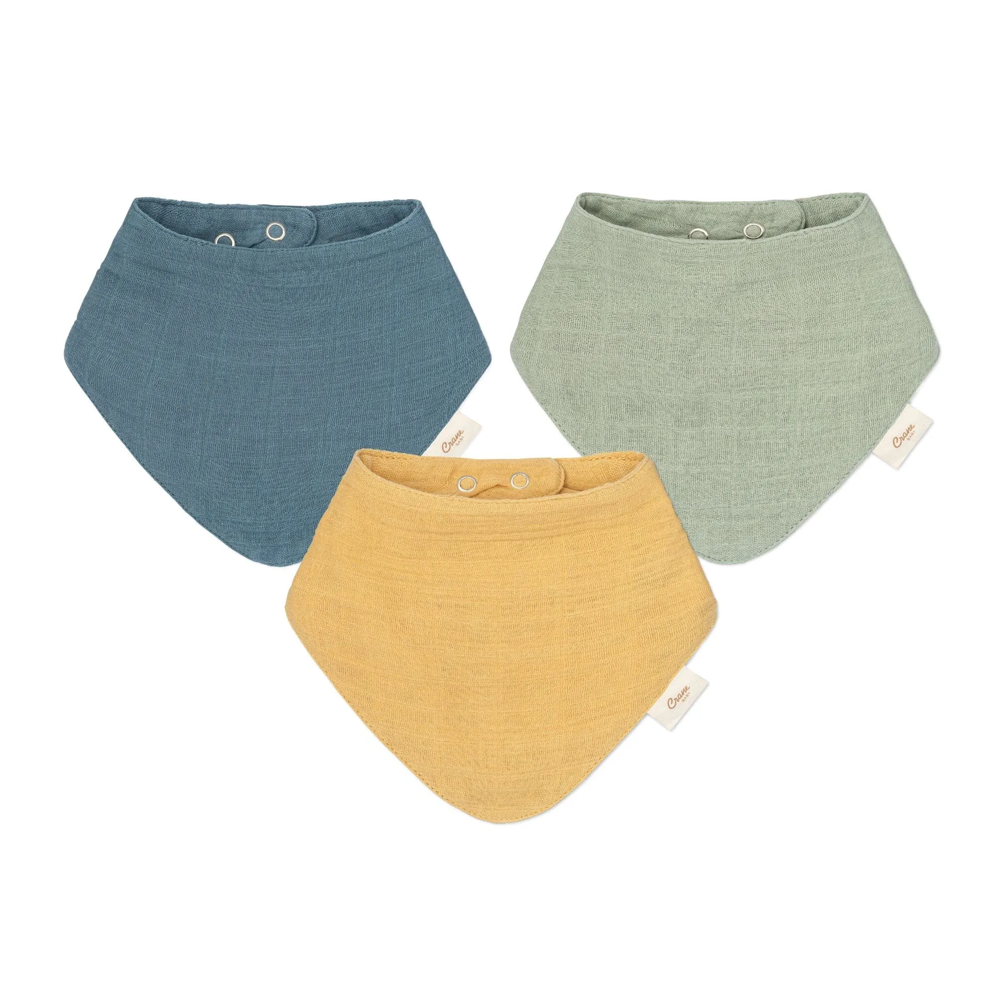 Crane Baby Muslin 3Pc Bib Set -River