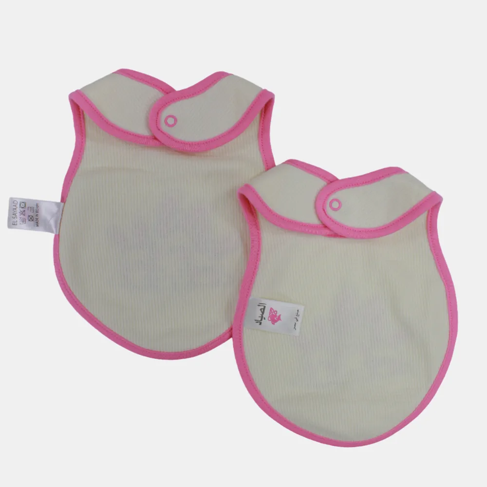 Cute Design Baby Girls Cotton Bib – 2-Pack