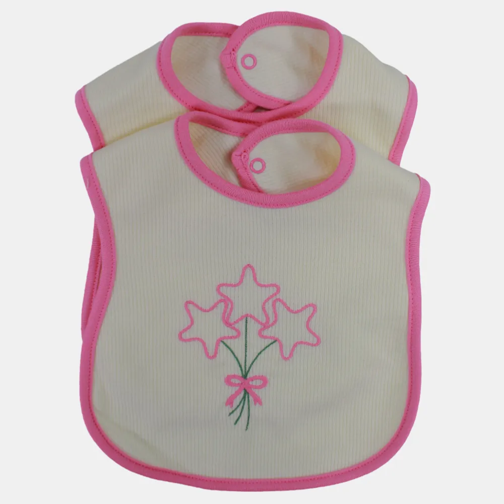 Cute Design Baby Girls Cotton Bib – 2-Pack