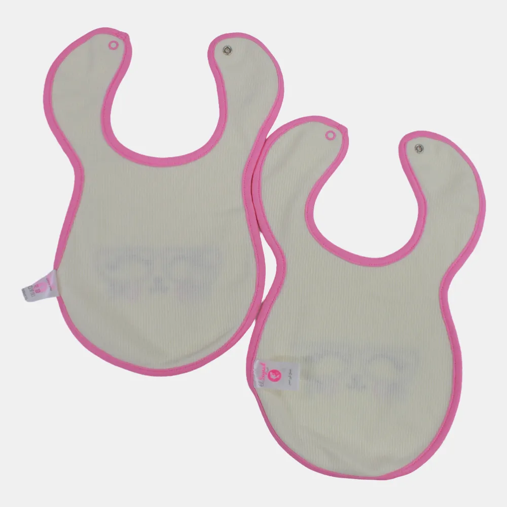 Cute Design Baby Girls Cotton Bib – 2-Pack