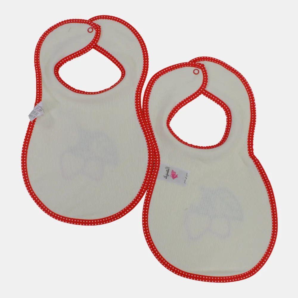 Cute Design Baby Girls Cotton Bib – 2-Pack