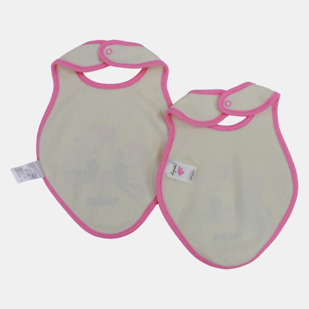 Cute Design Baby Girls Cotton Bib – 2-Pack
