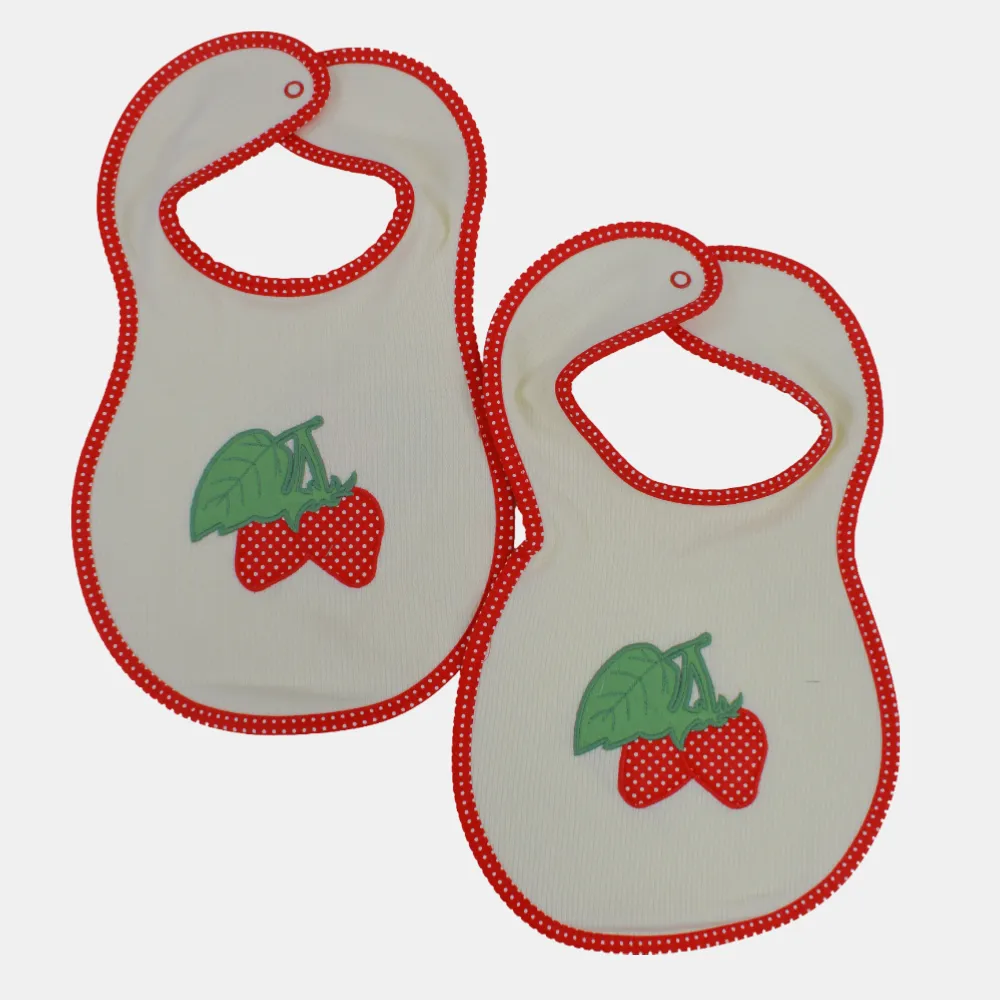 Cute Design Baby Girls Cotton Bib – 2-Pack
