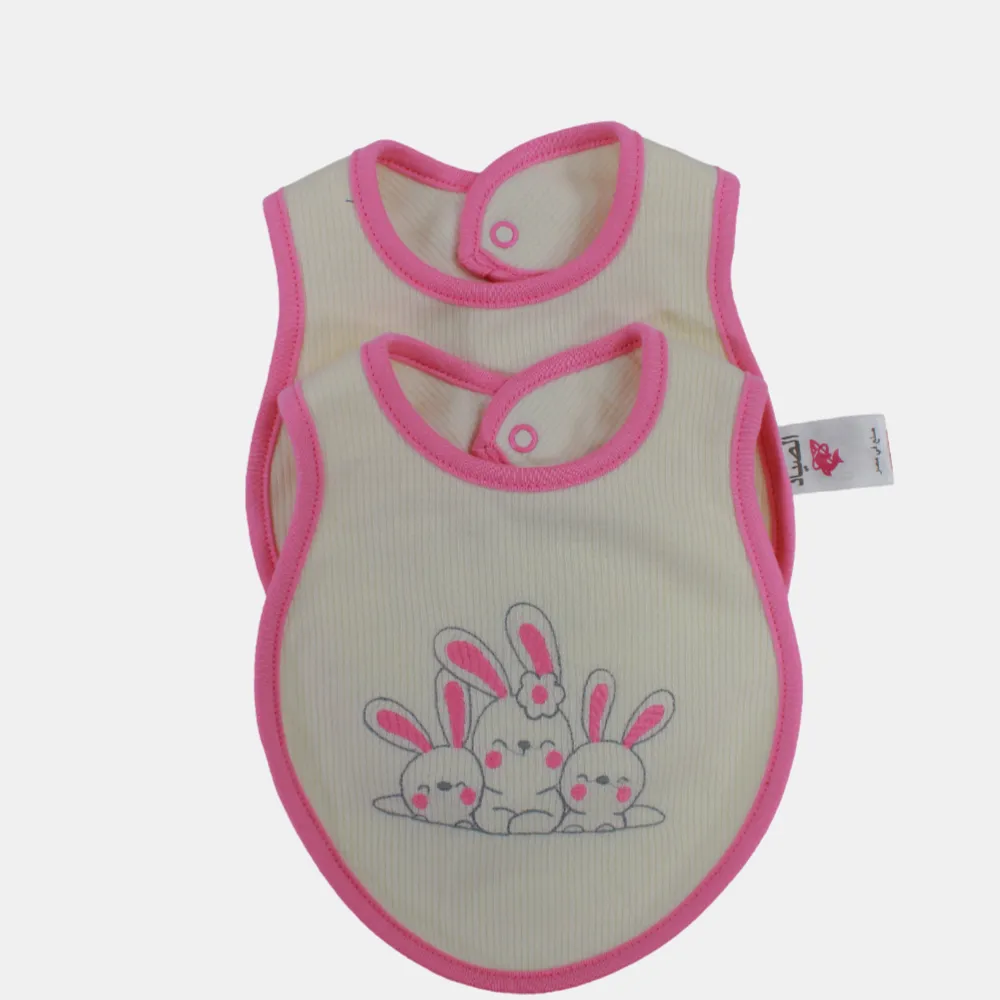 Cute Design Baby Girls Cotton Bib – 2-Pack