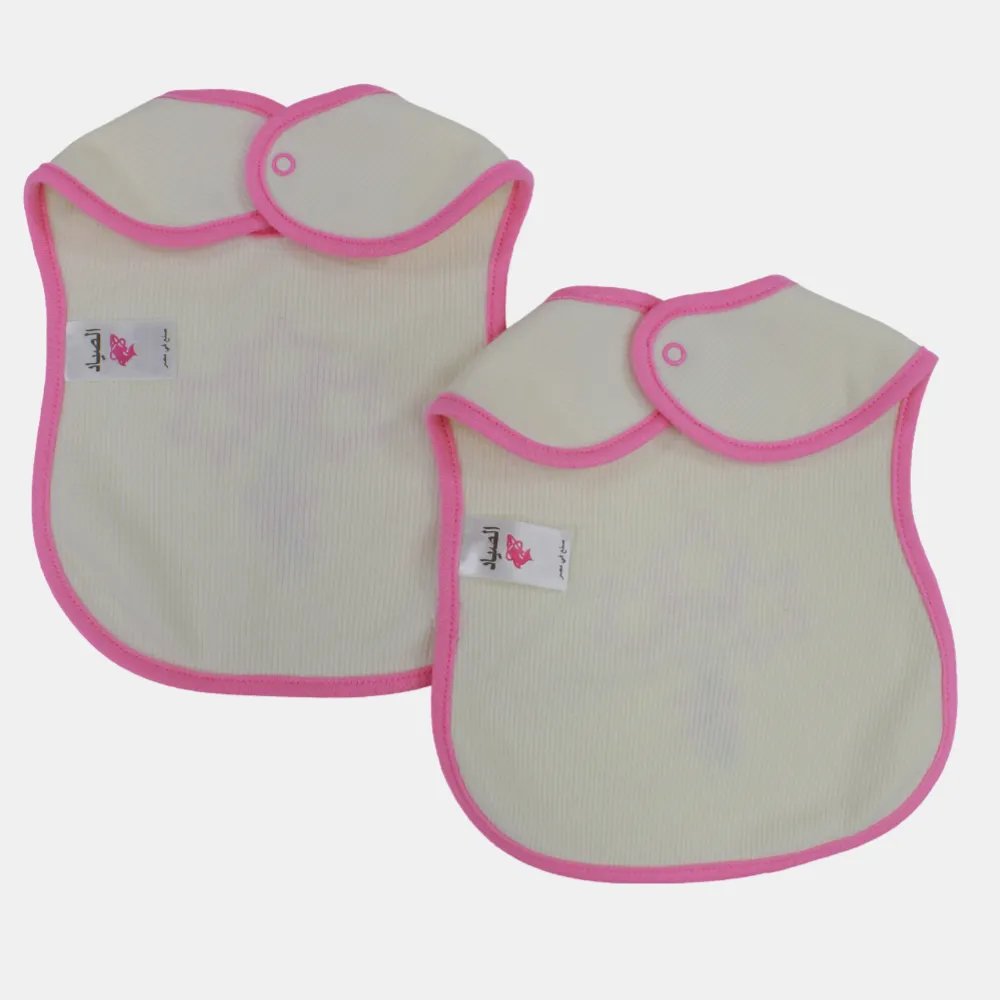 Cute Design Baby Girls Cotton Bib – 2-Pack