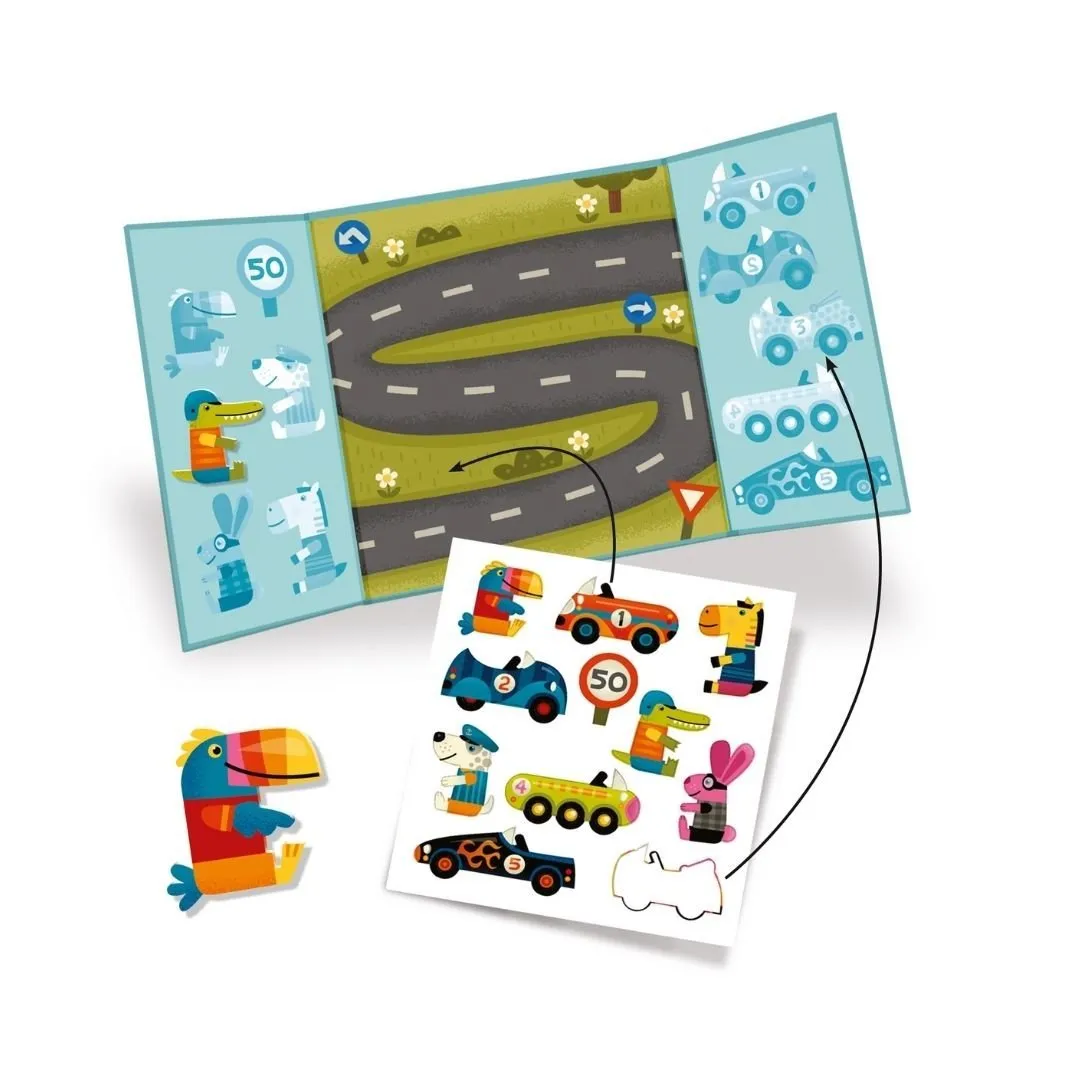 Djeco: Repositionable Stickers - Cars