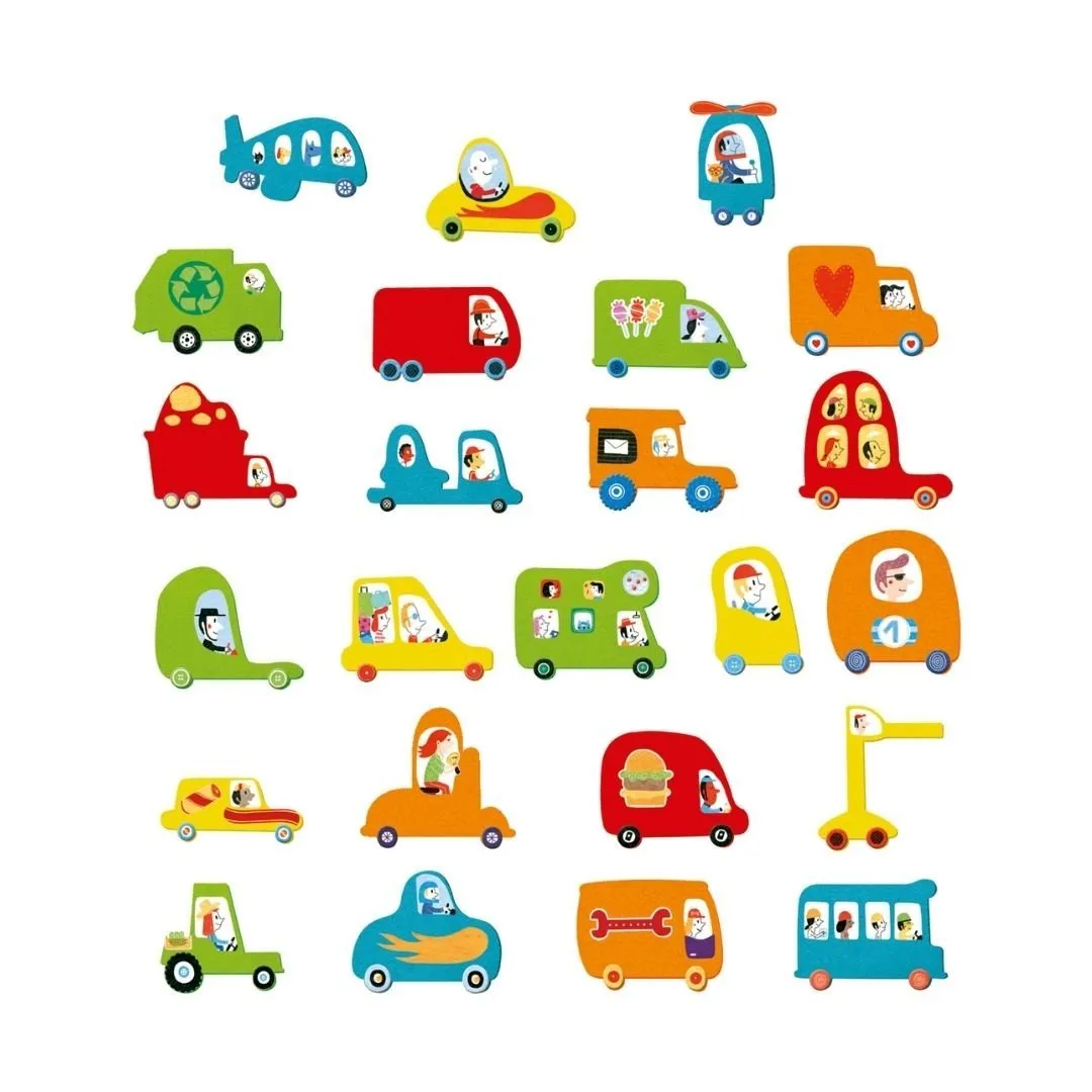 Djeco: Repositionable Stickers - Cars