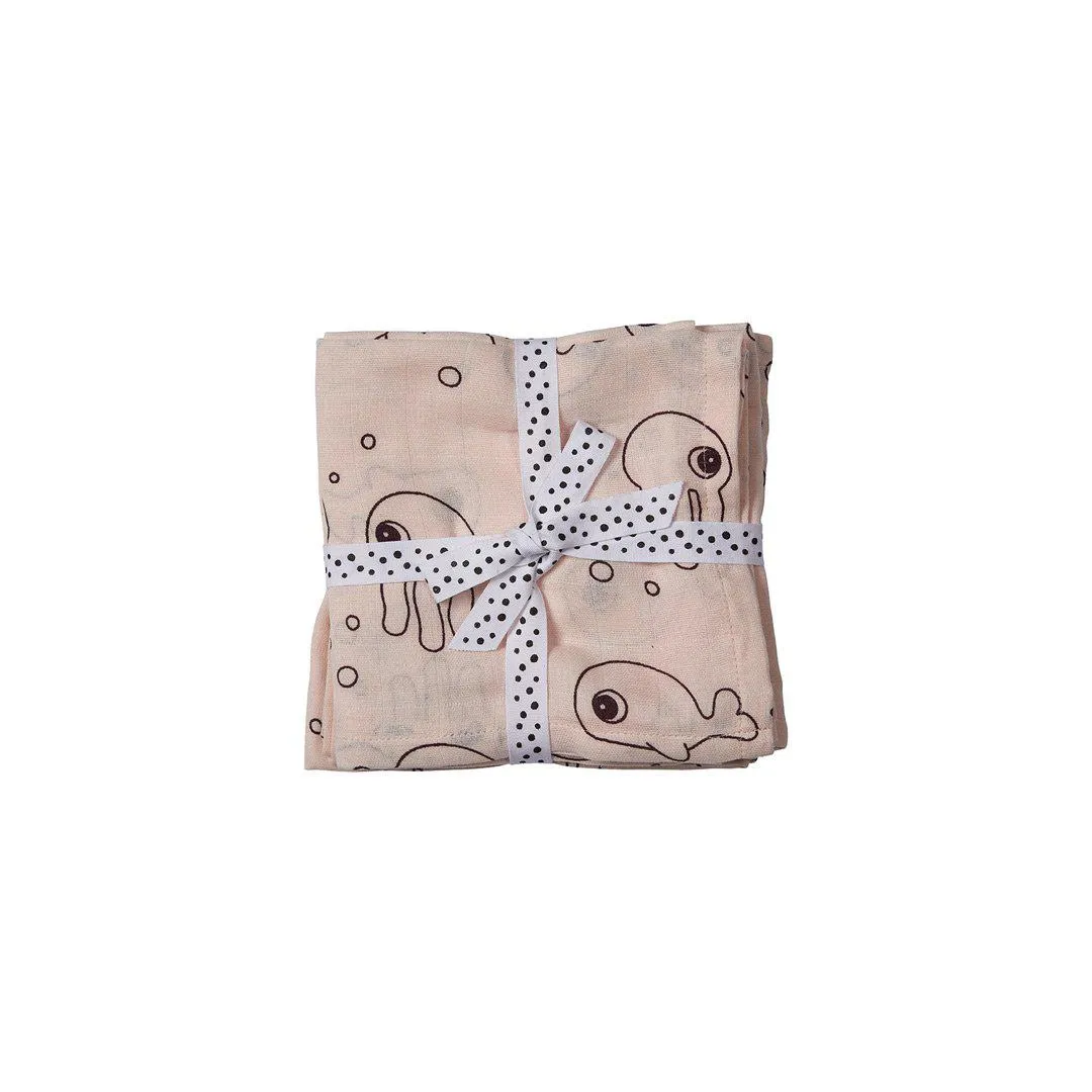 Done by Deer Burp Cloths - Sea Friends - Powder - 2 Pack