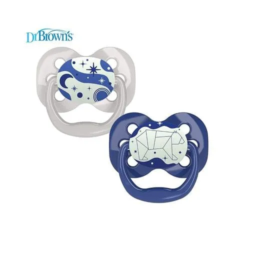 Dr Brown's Advantage Soother (Stage 1) - Glow in Dark, Blue