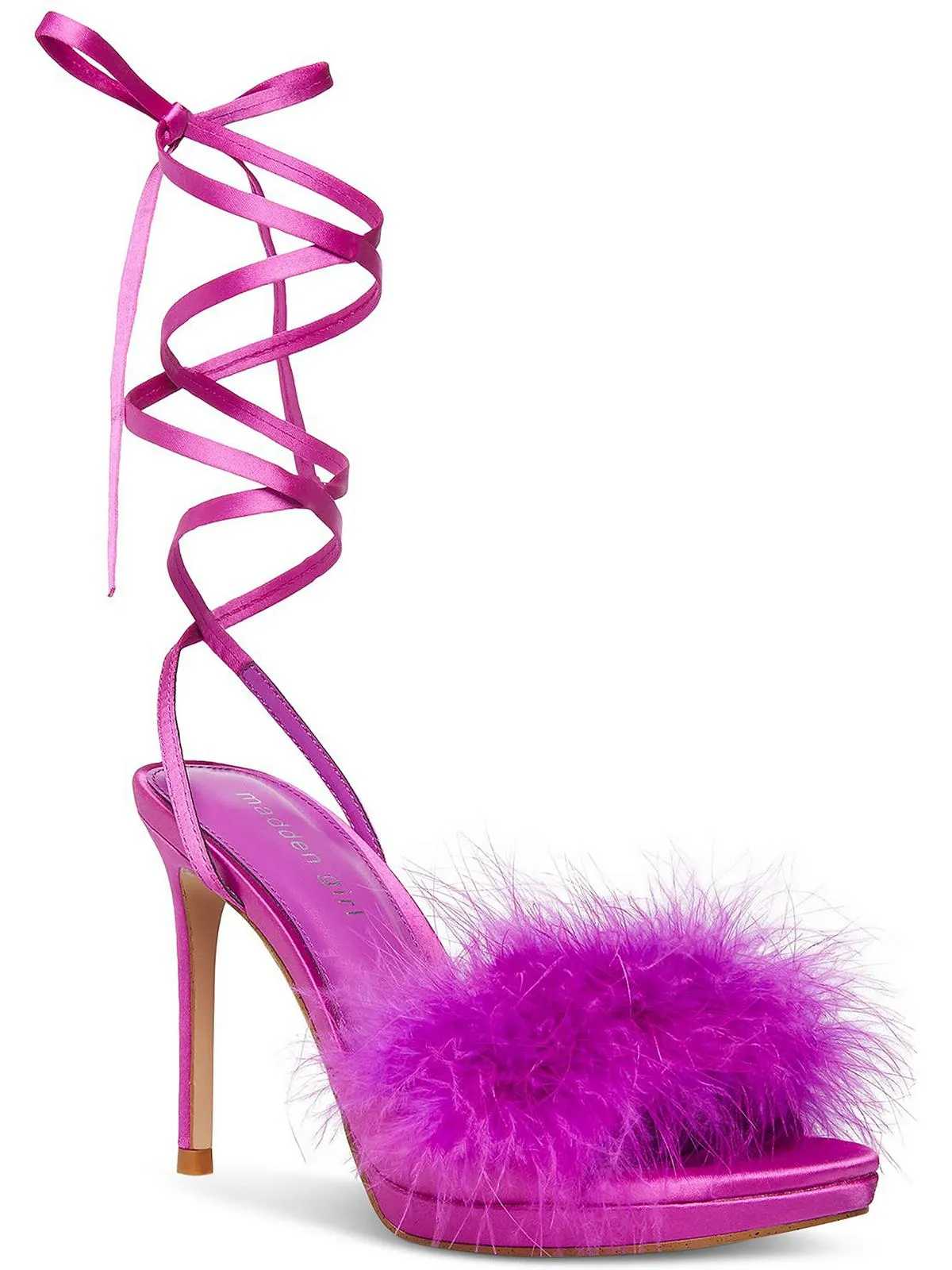 Excitee Womens Feather Tie Up Heels