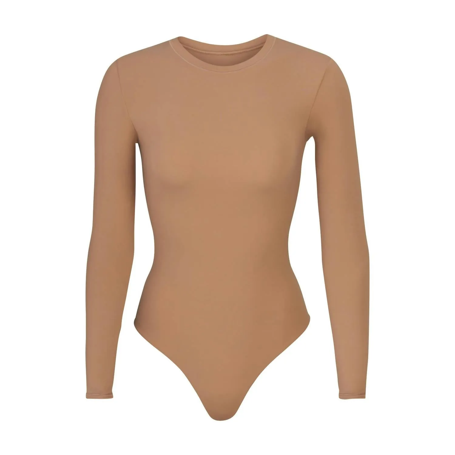 Fits Everybody Long Sleeve Crew Neck Bodysuit In Sienna