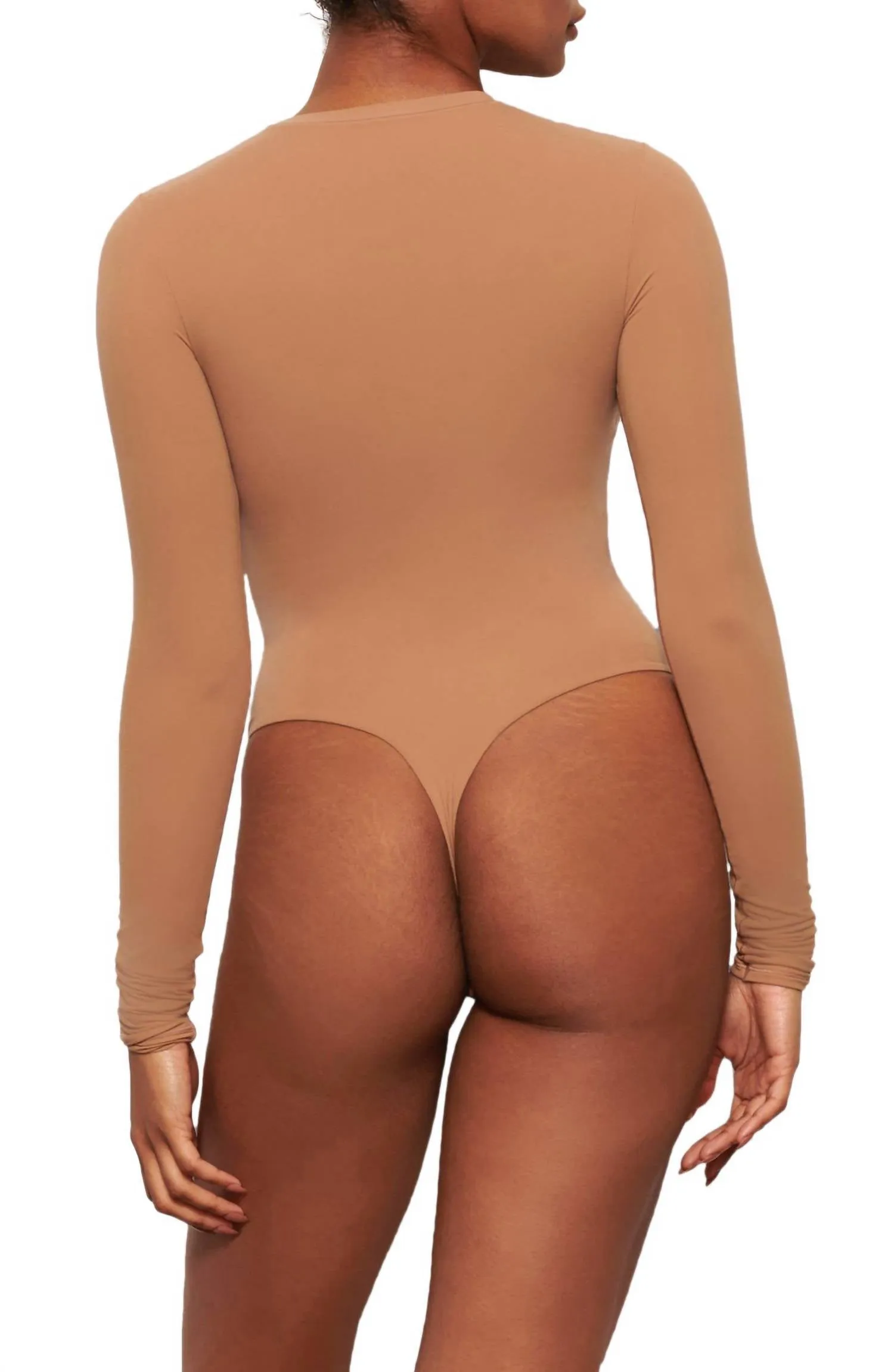 Fits Everybody Long Sleeve Crew Neck Bodysuit In Sienna
