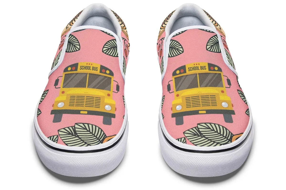 Floral School Bus Slip-On Shoes