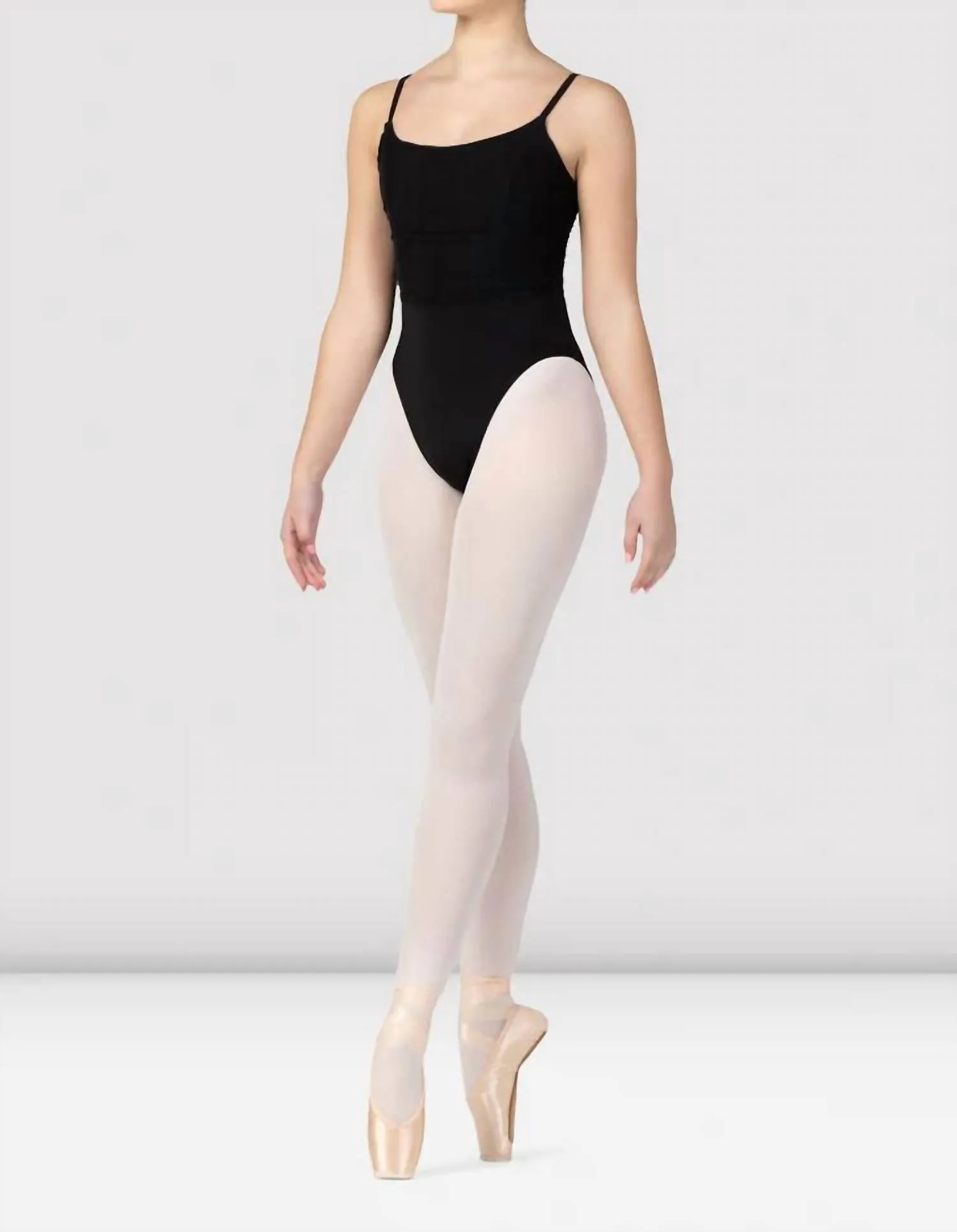 Franca Ruched Bodice Camisole Leotard In Black