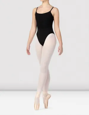 Franca Ruched Bodice Camisole Leotard In Black