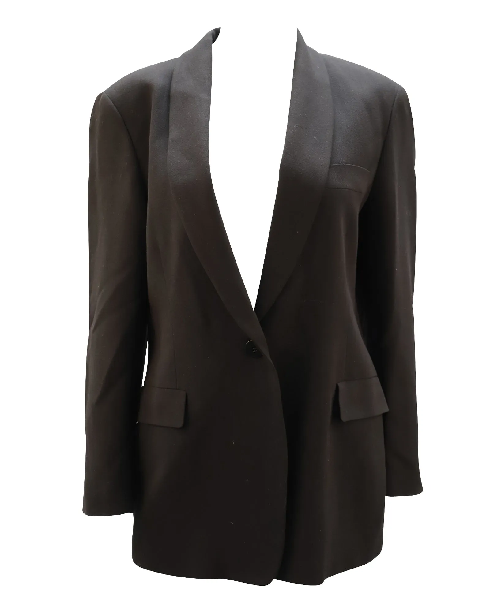 Giorgio Armani Single Breasted Jacket in Black Wool