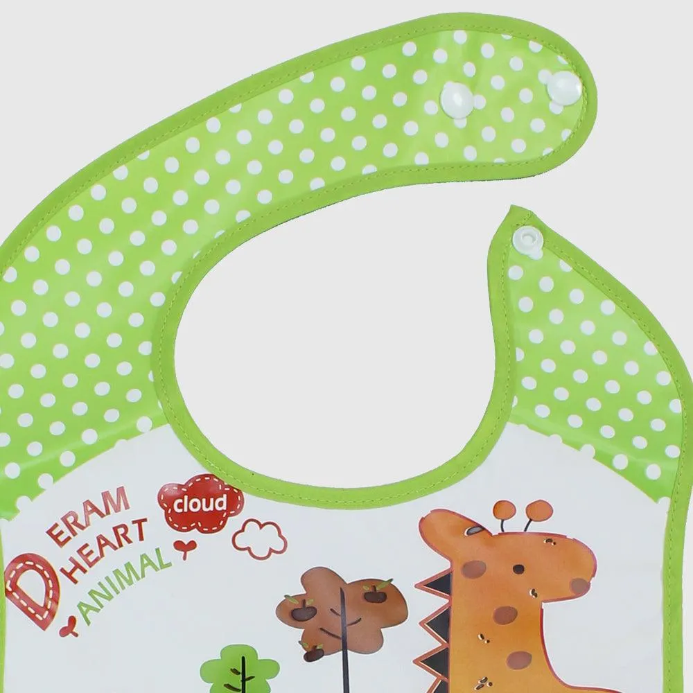 Giraffe Bib With Silicone Pocket