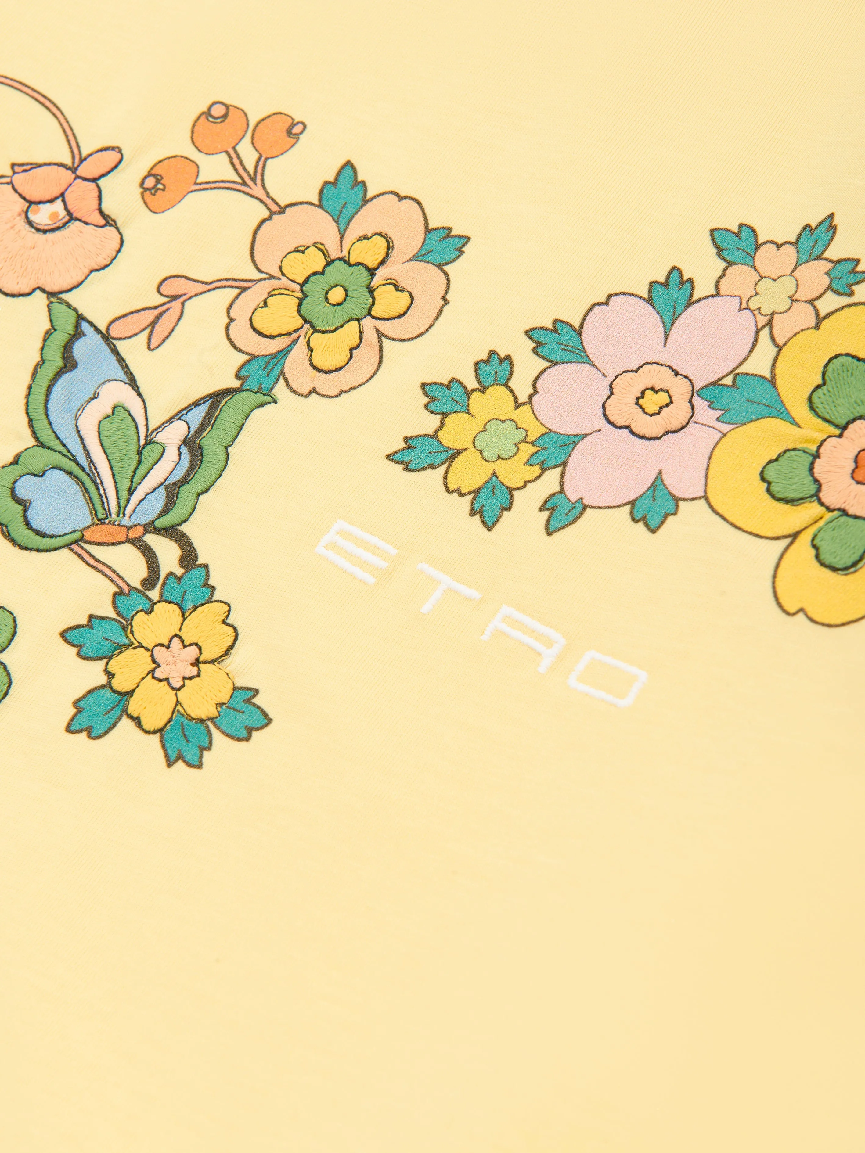 Girls Floral T-Shirt in Yellow