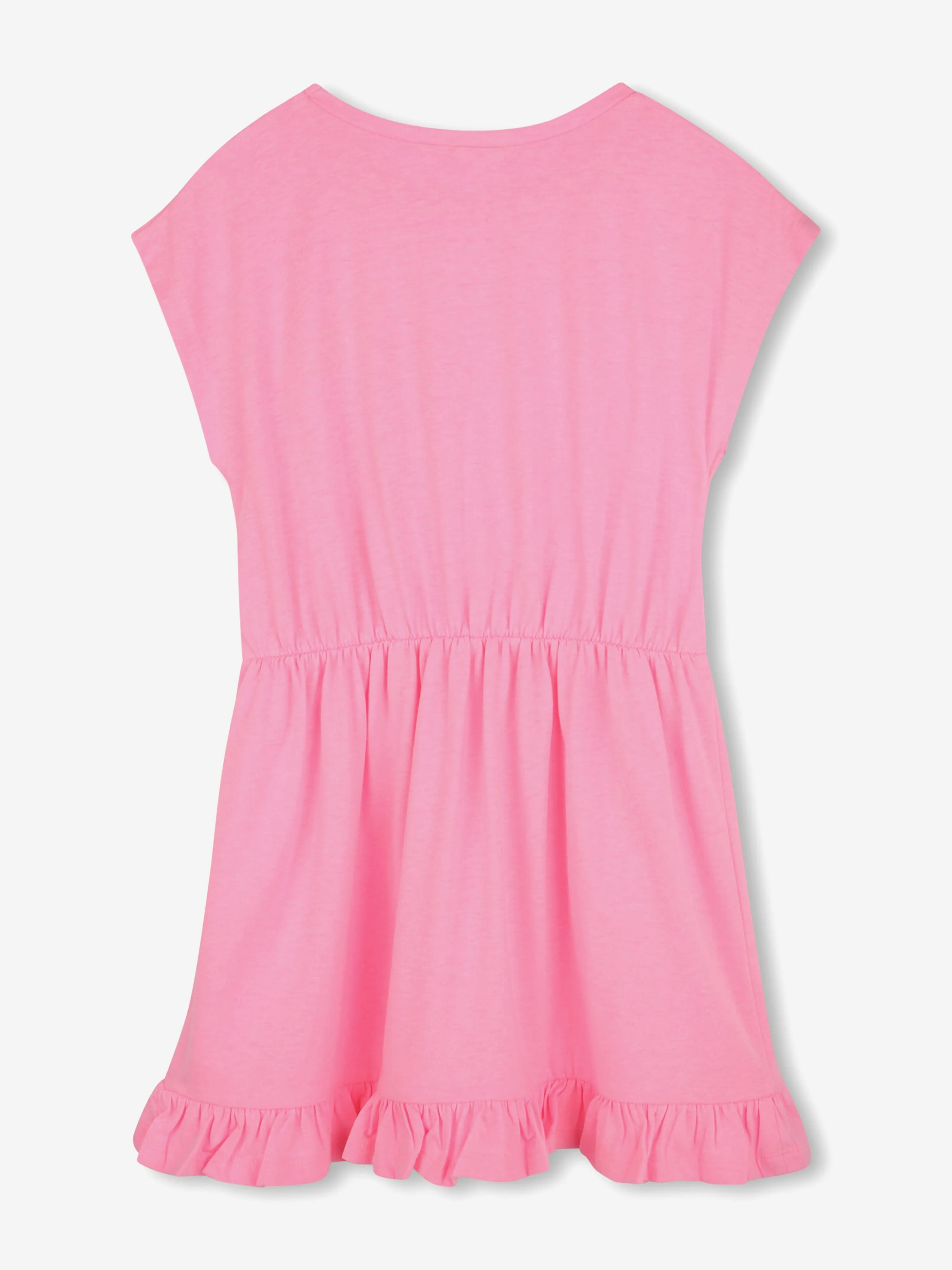 Girls Heart Print Jersey Dress in Pink