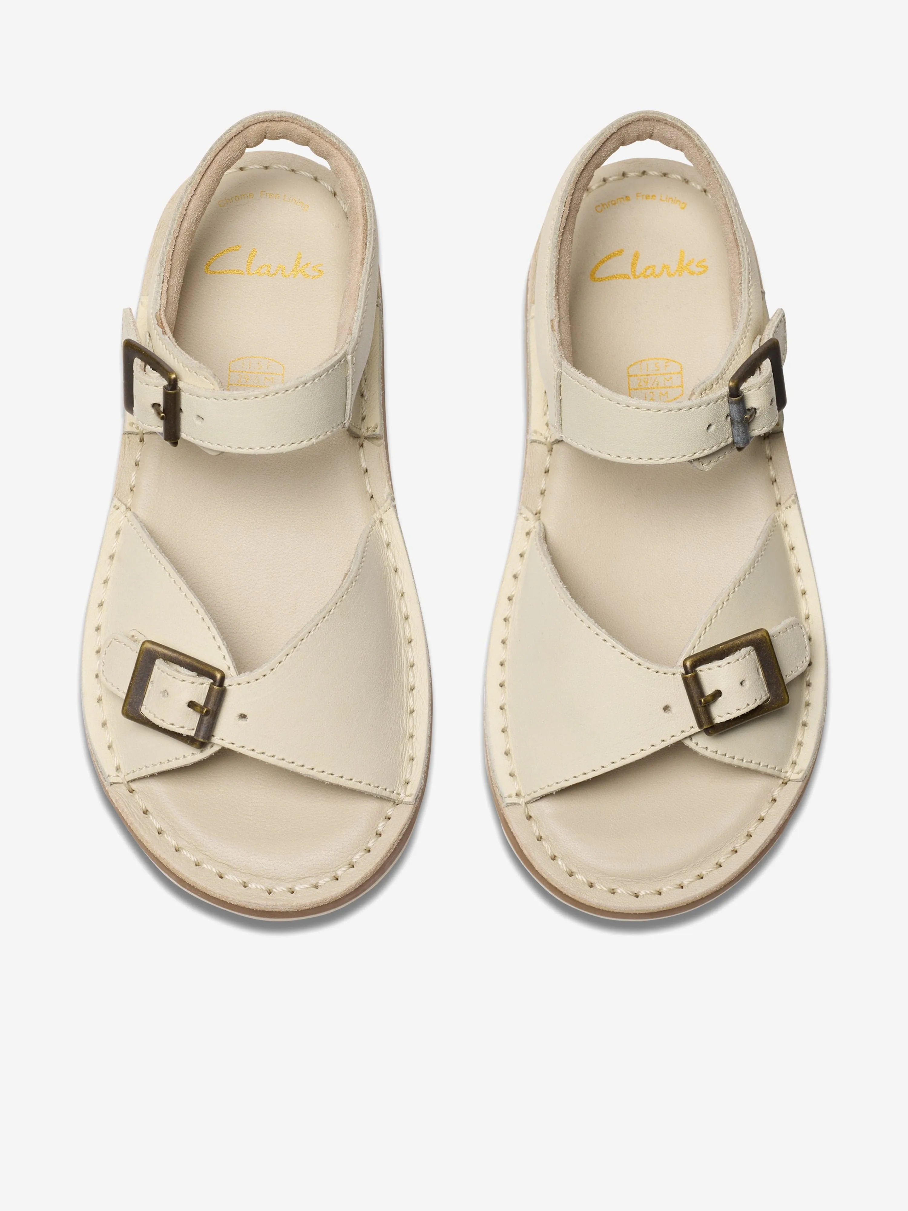 Girls Leather Play Sun Reef Sandals in White