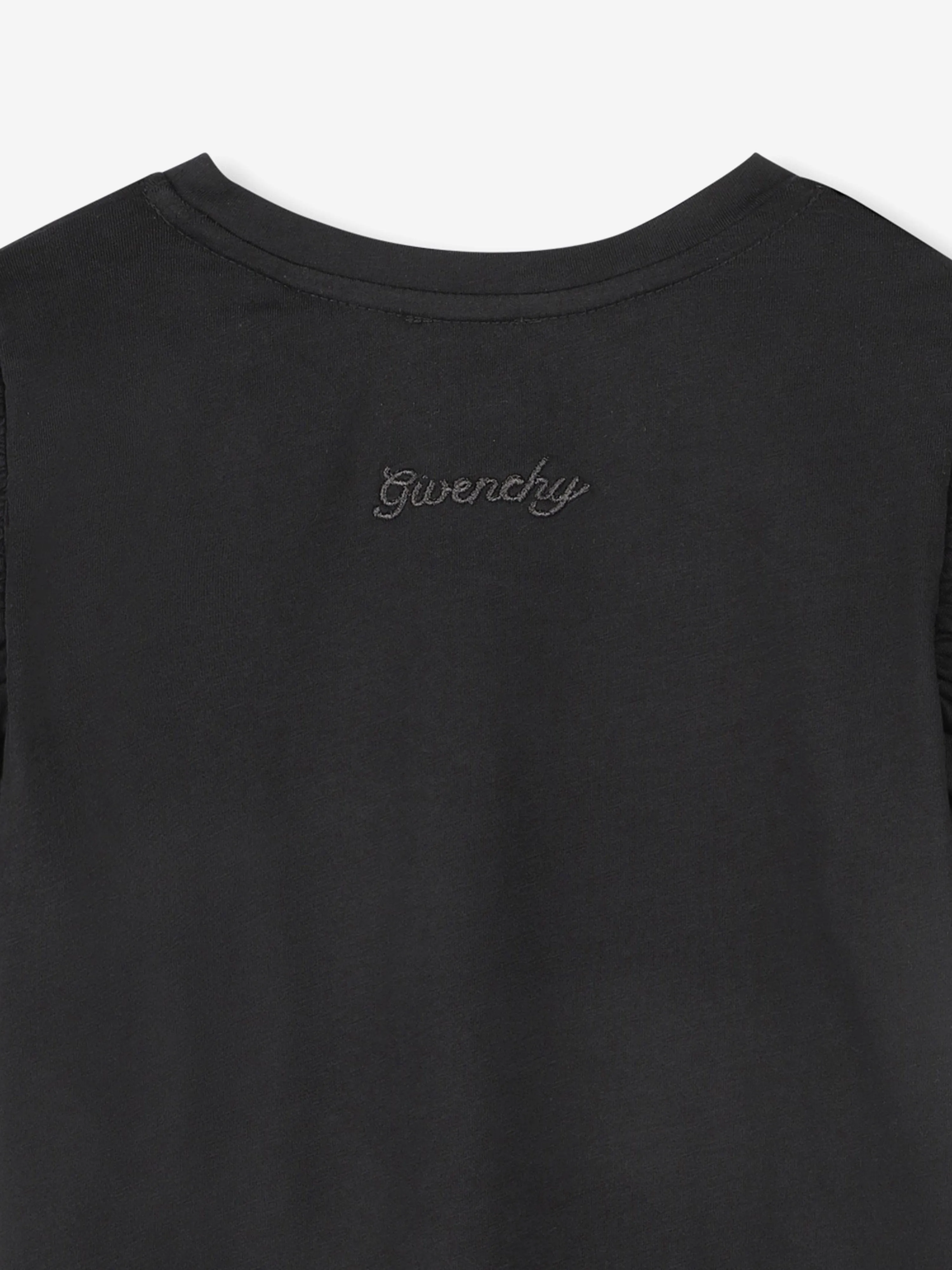 Girls Puff Sleeve Logo T-Shirt in Black