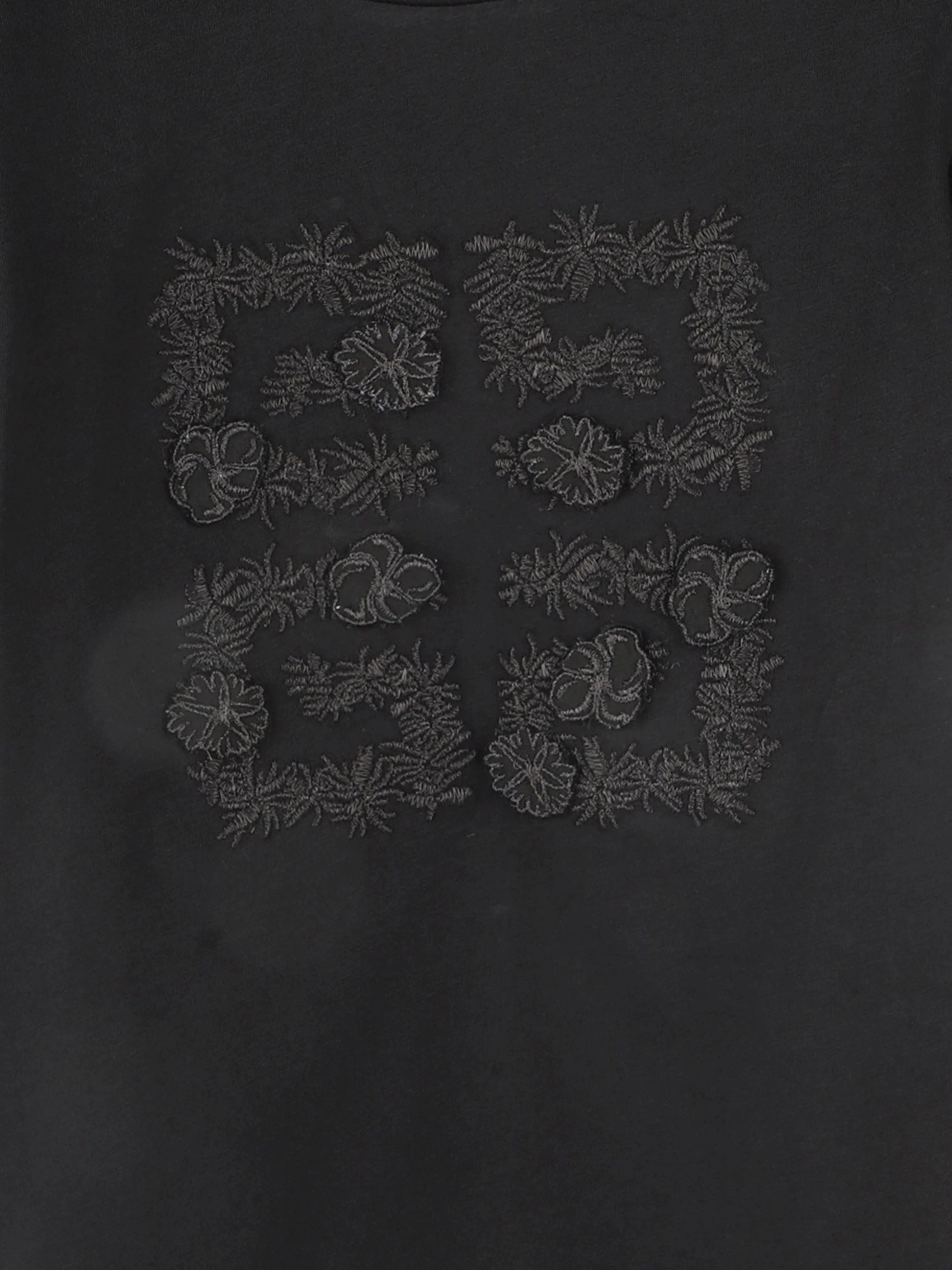 Girls Puff Sleeve Logo T-Shirt in Black