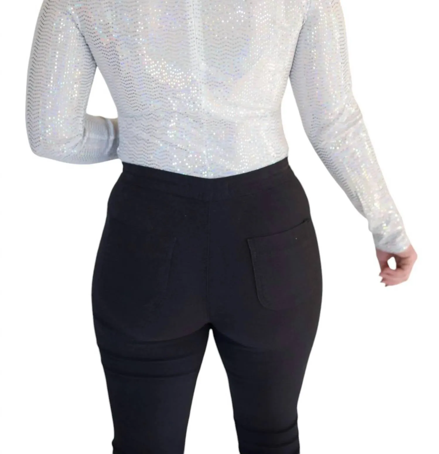 Glitter Moment Bodysuit In White