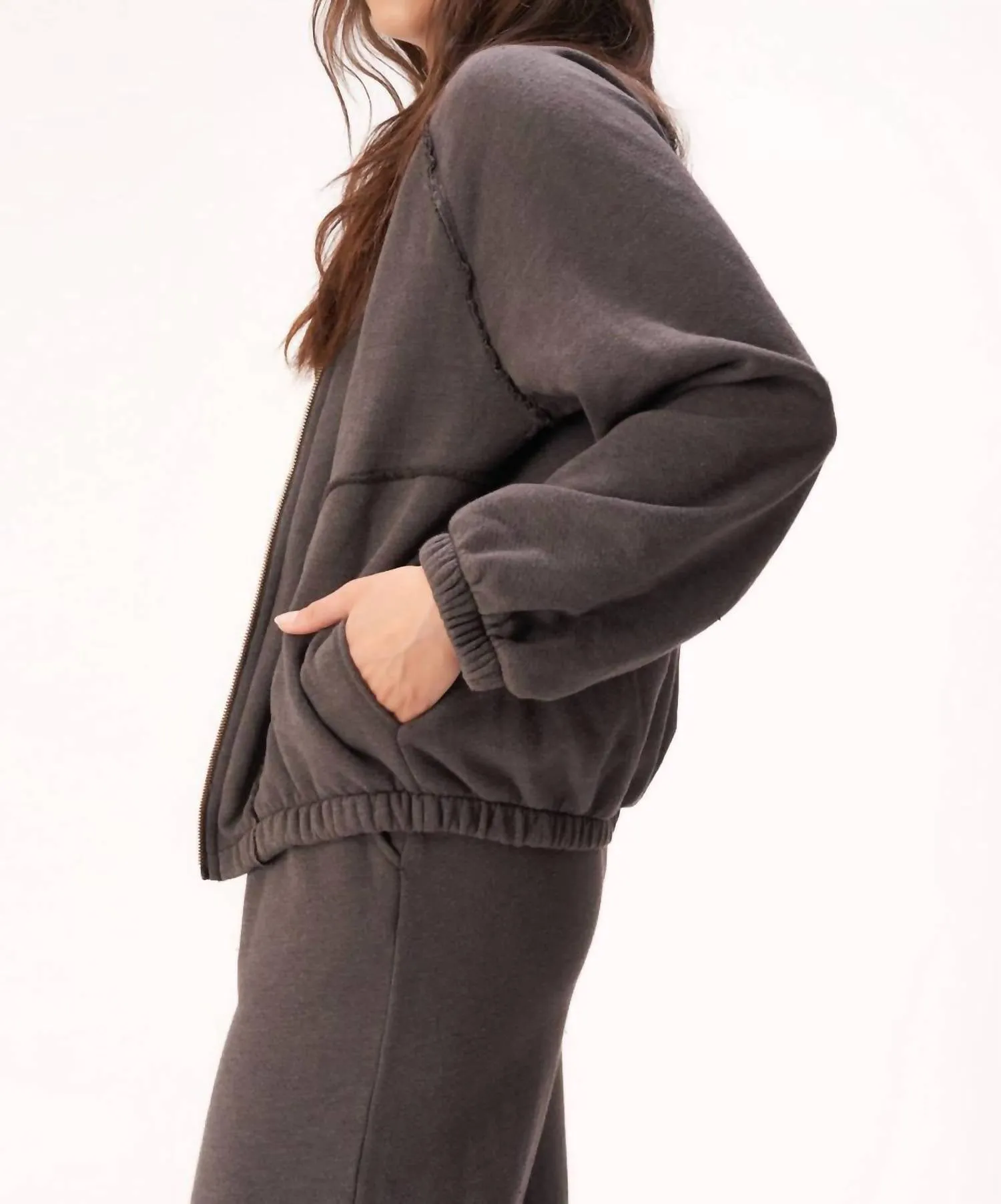 Go Get 'em Zip Front Jacket In Vintage Black