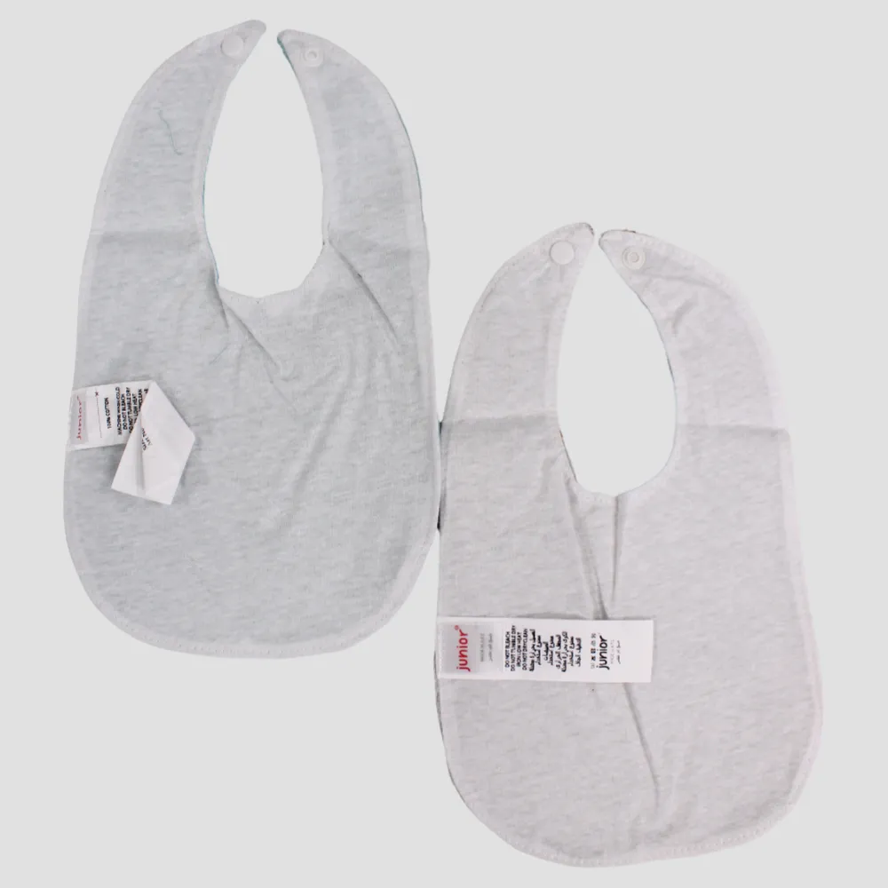 Grey & Aqua Elephant Bibs (2-Pack)