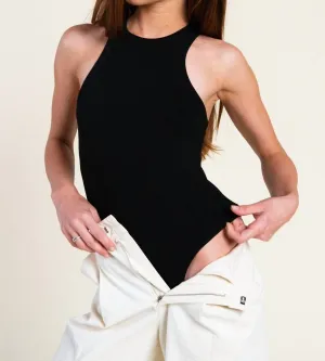 Halter Racerback Bodysuit In Black
