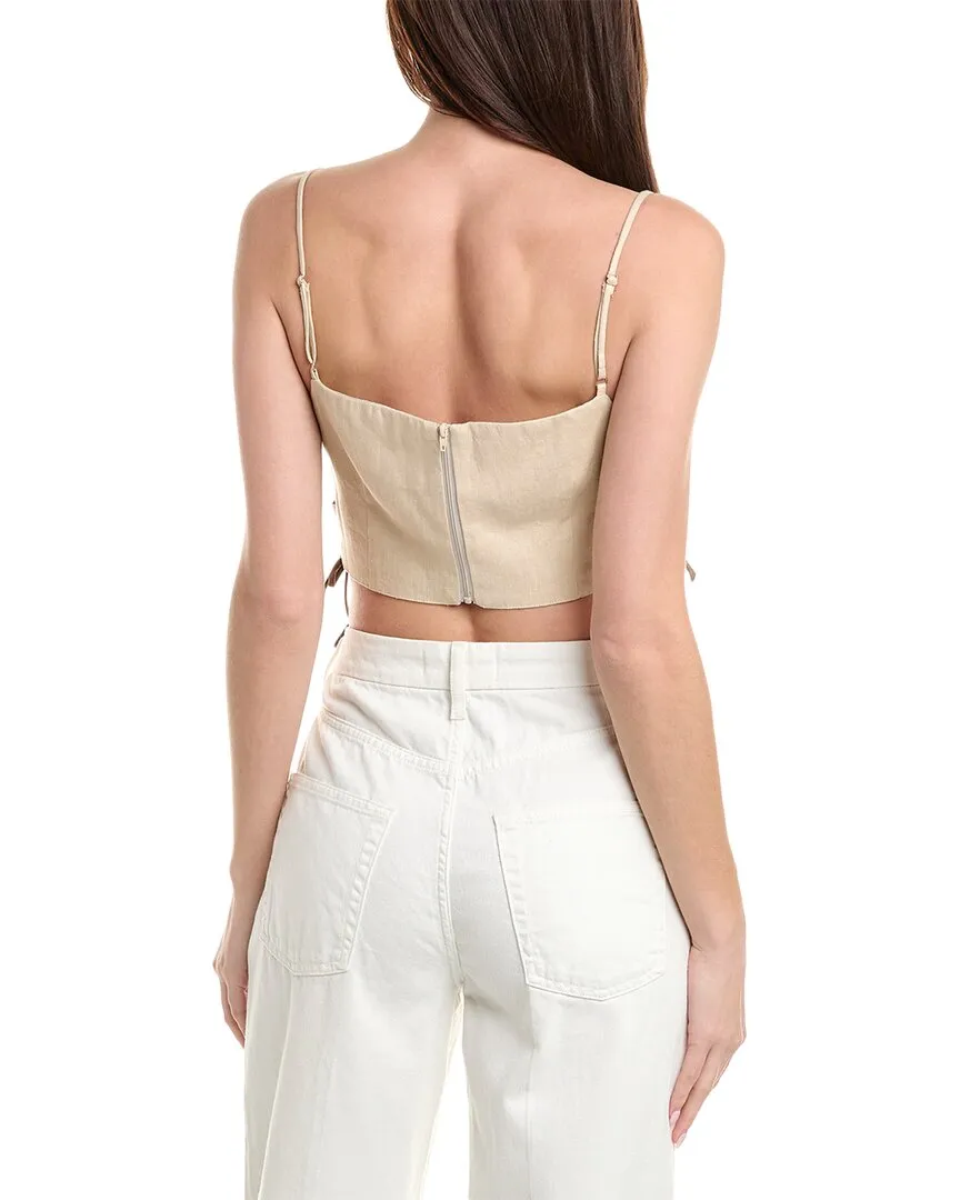 Hevron Luisa Linen Crop Top